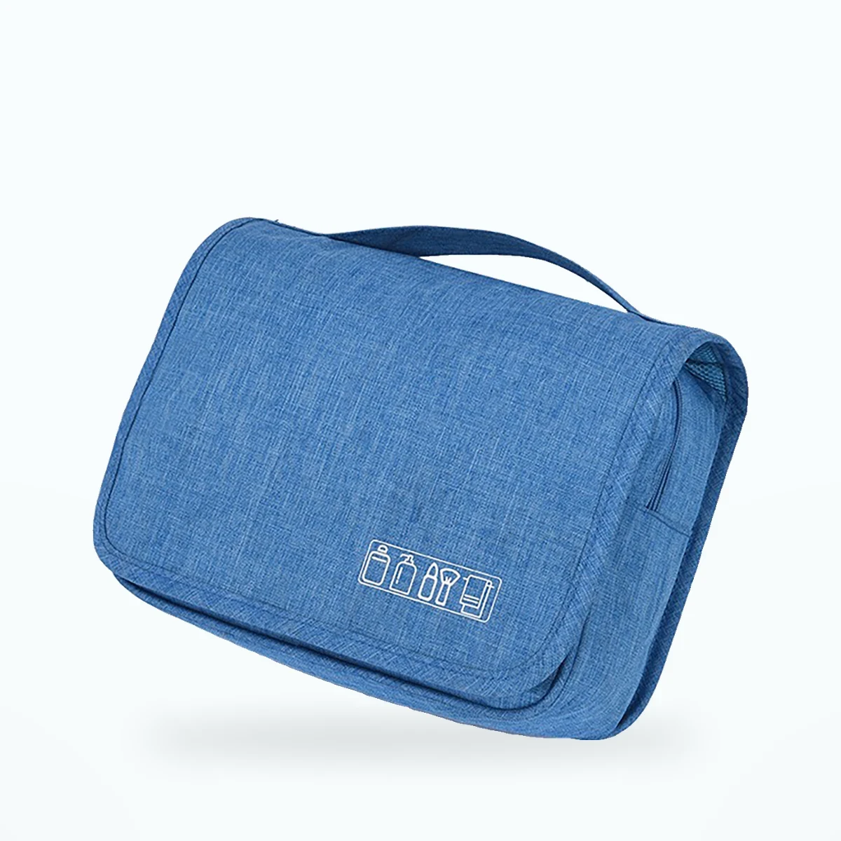 Trousse de toilette à suspendre 4 compartiments – Bleu