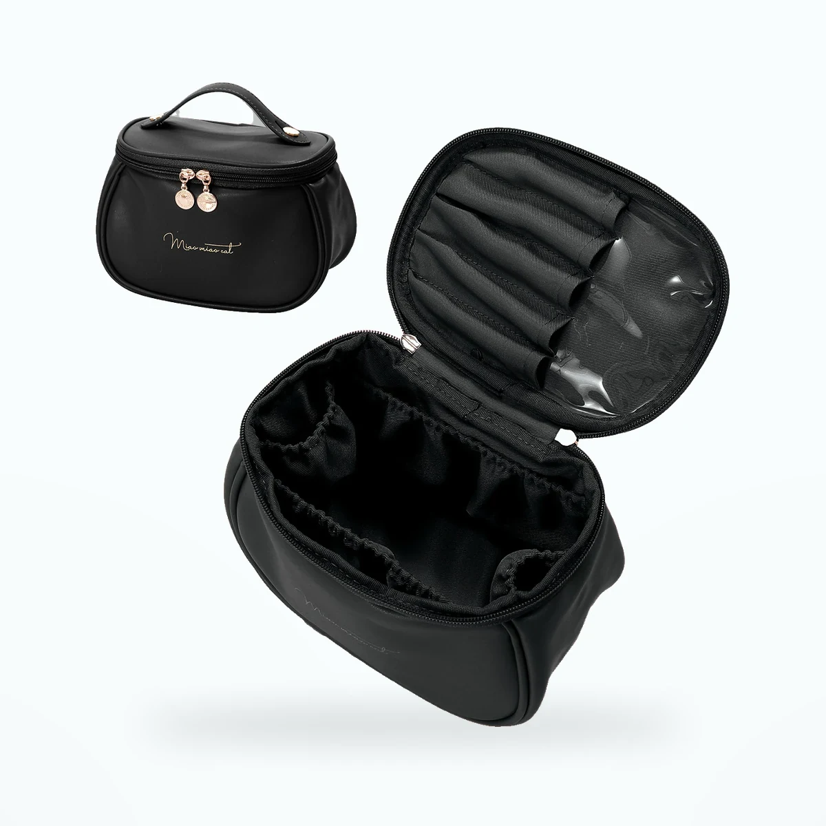 Trousse de toilette femme simili cuir – Noir