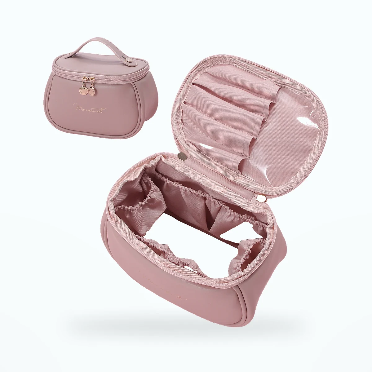 Trousse de toilette femme simili cuir – Rose